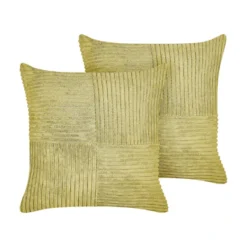 Beliani Sierkussen MILLET - Groen Corduroy