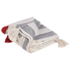 Beliani Plaid NAMTAR - Wit Katoen