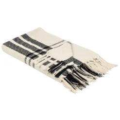 Beliani Plaid YUVALI - Wit Katoen