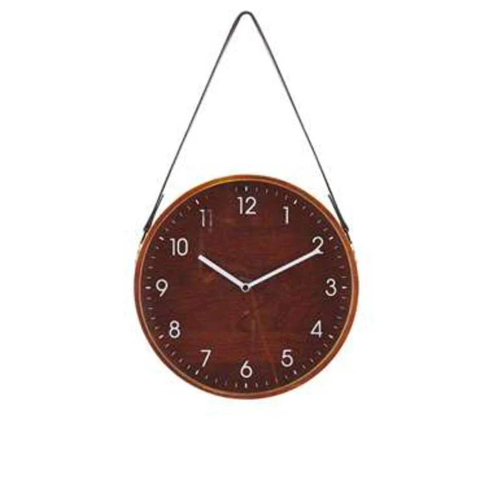 Beliani Wandklok RENENS - Donkere Houtkleur Mdf Beliani Wandklok RENENS - Donkere Houtkleur Mdf -Beliani 1127892864