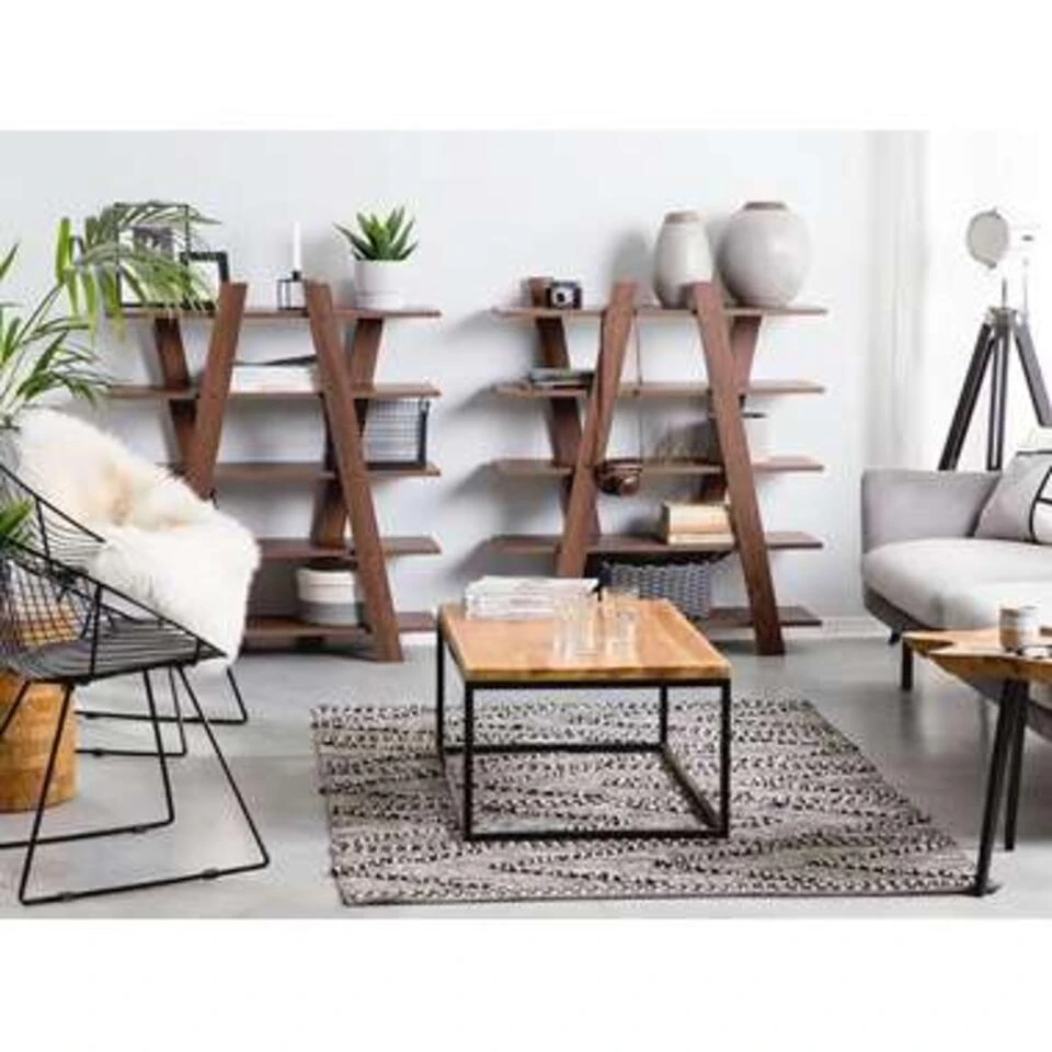 Beliani Boekenkast ESCALANTE - Donkere Houtkleur Vezelplaat Beliani Boekenkast ESCALANTE - Donkere Houtkleur Vezelplaat -Beliani 1131179362 0101