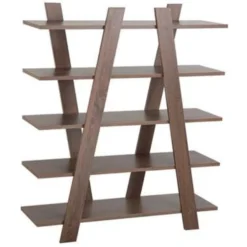 Beliani 6 Beliani Boekenkast ESCALANTE - Donkere Houtkleur Vezelplaat