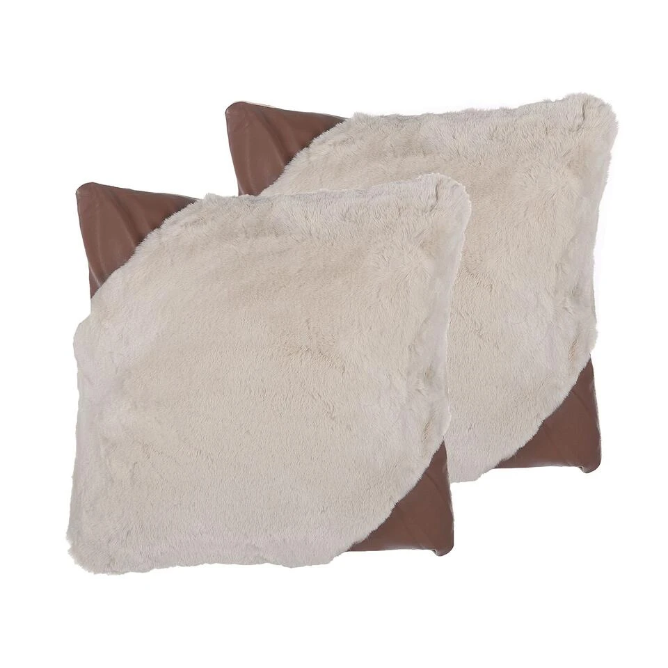 Beliani Sierkussen EHNAR - Beige Nepbont Beliani Sierkussen EHNAR - Beige Nepbont -Beliani 1175091662