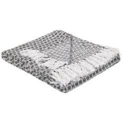 Beliani Plaid KIRAMAN - Zwart Katoen