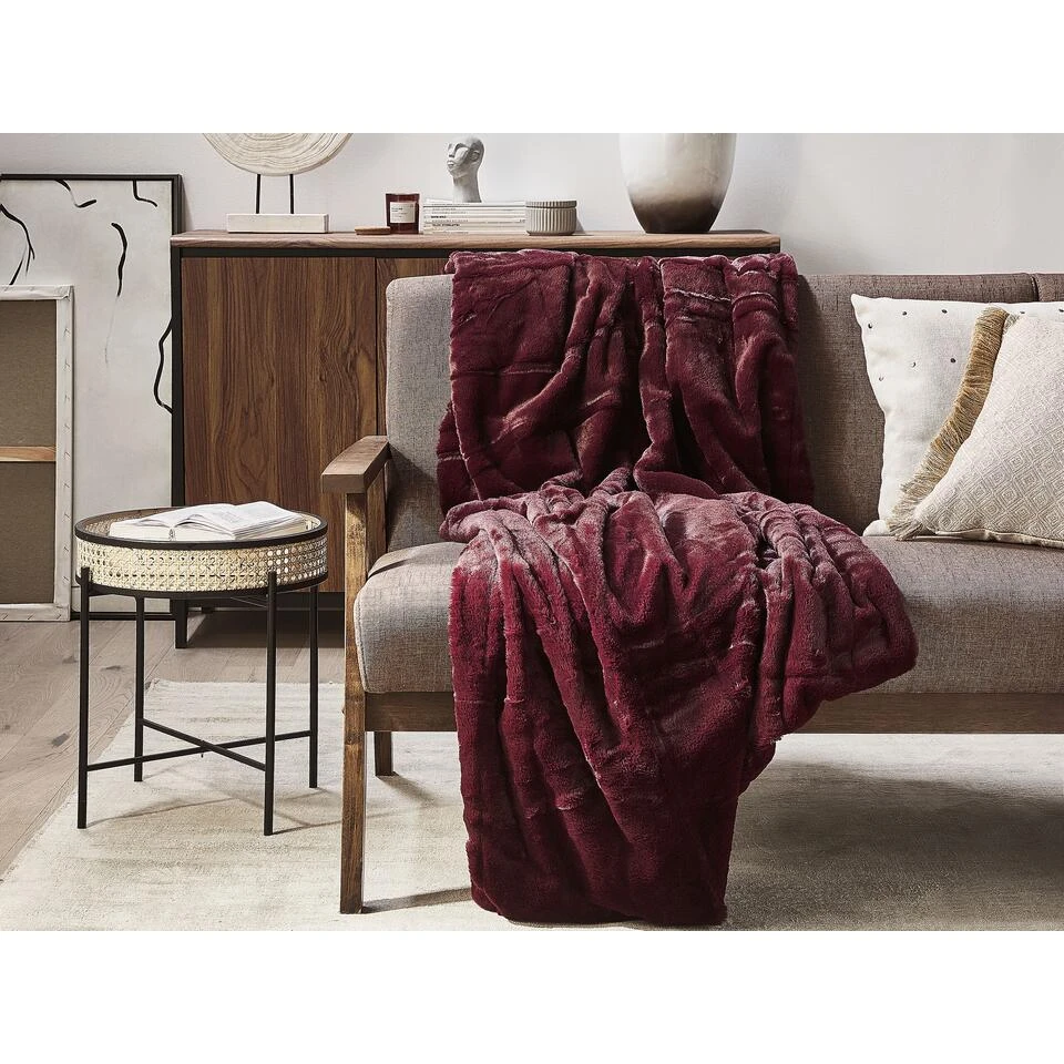 Beliani Plaid TANTAN - Rood Polyester Beliani Plaid TANTAN - Rood Polyester -Beliani 1341750118c24cdba456d2c11ec84829