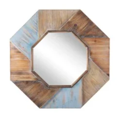 Beliani Wandspiegel MIRIO - Donkere Houtkleur Dennenhout