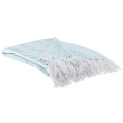 Beliani Plaid TANGIER - Groen Katoen