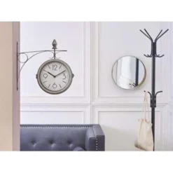 Beliani Wandklok ROMONT - Zilver Ijzer -Beliani 1608756018 0104