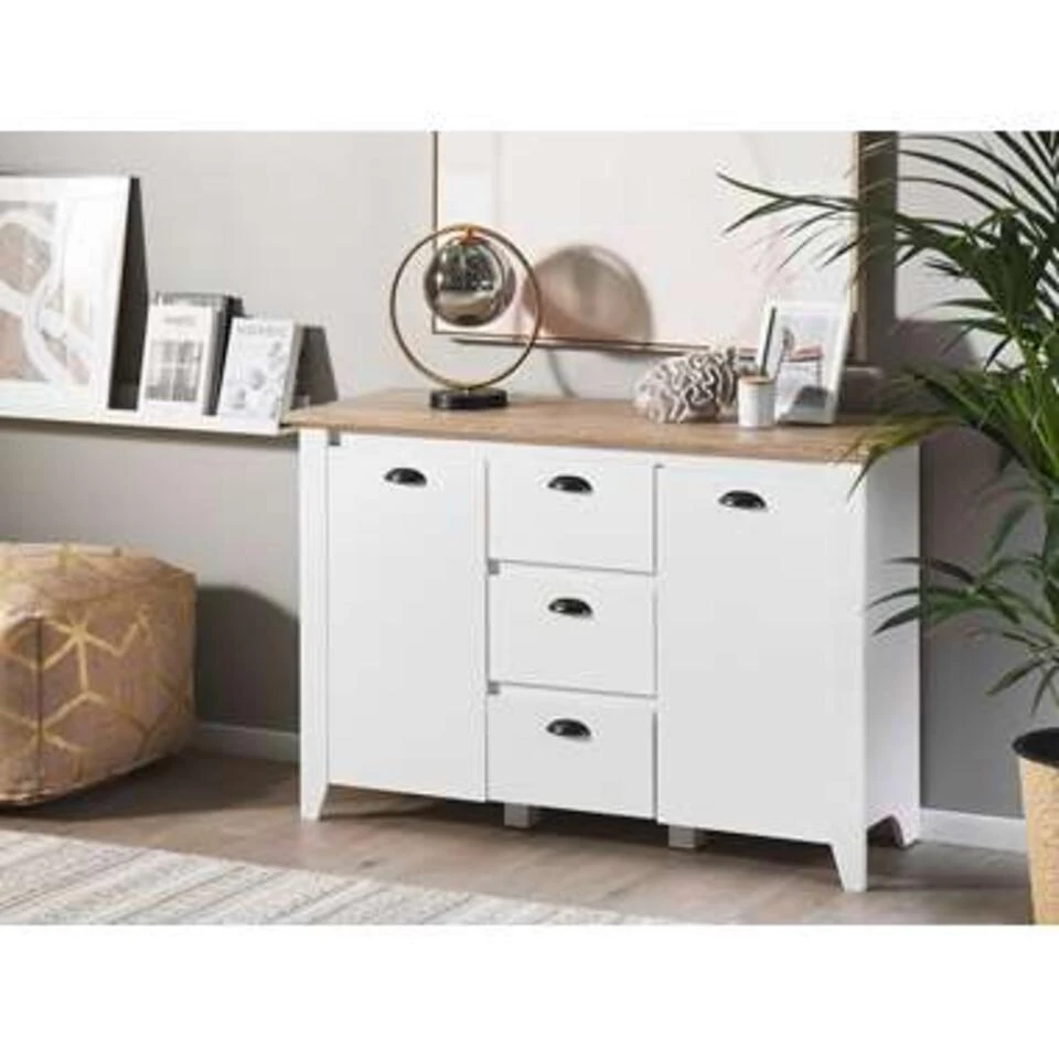 Beliani Sideboard STAMFORD - Wit Vezelplaat Beliani Sideboard STAMFORD - Wit Vezelplaat -Beliani 1621019499 0101