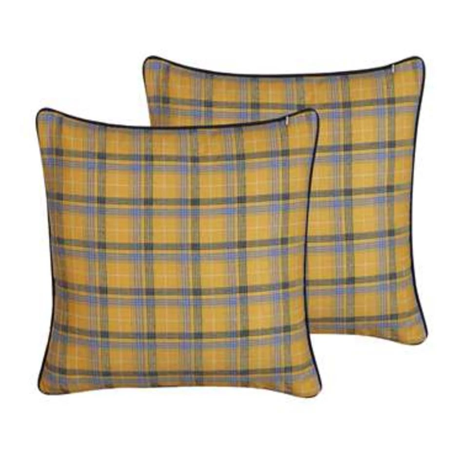 Beliani Sierkussen DICENTRA - Geel Polyester, Katoen Beliani Sierkussen DICENTRA - Geel Polyester, Katoen -Beliani 1769710811
