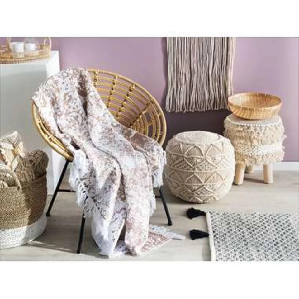 Beliani Plaid PAZARYERI - Beige Katoen Beliani Plaid PAZARYERI - Beige Katoen -Beliani 178b8e30d2cc4889bb21151af7500dd5