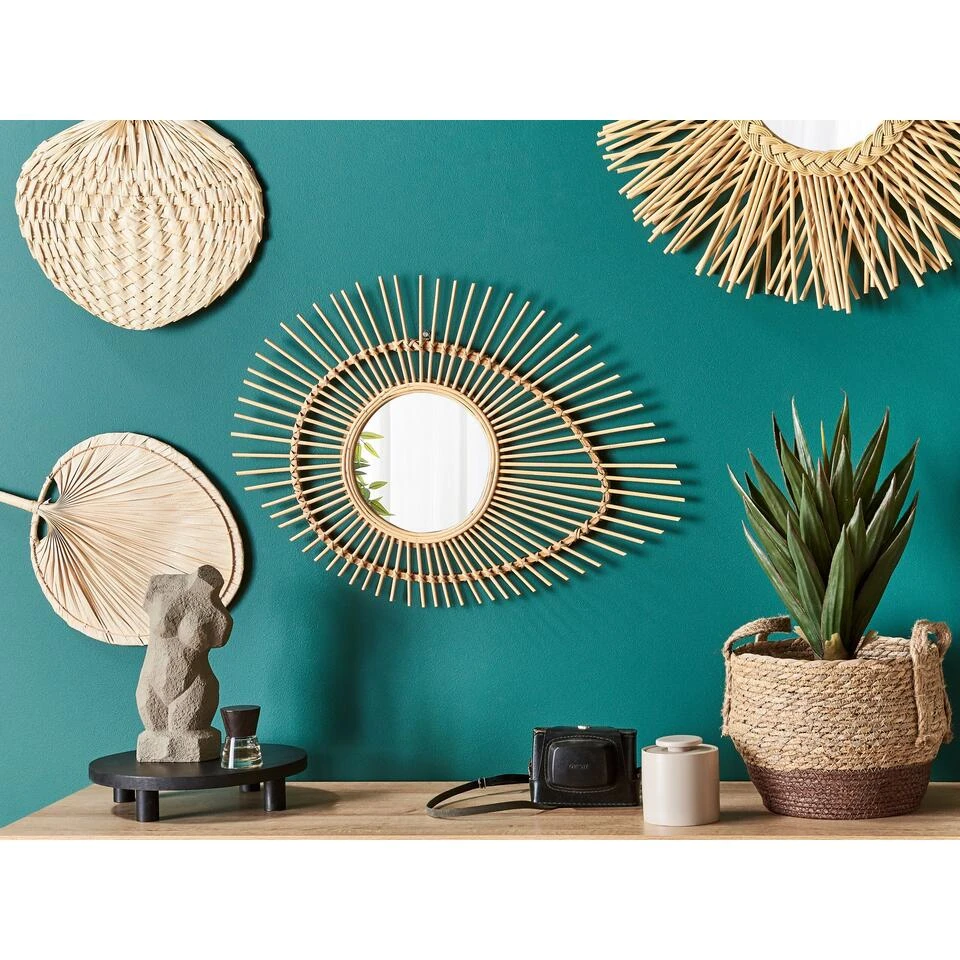 Beliani Wandspiegel BARIO - Natuurlijk Bamboehout Beliani Wandspiegel BARIO - Natuurlijk Bamboehout -Beliani 17add8a0539346f4a922ad421297bc2c