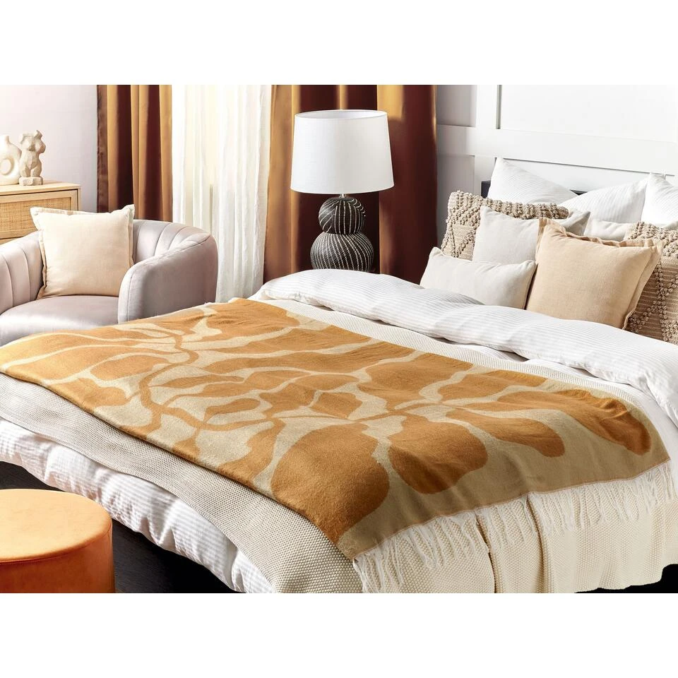 Beliani Plaid BANGRE - Oranje Acryl, Polyester Beliani Plaid BANGRE - Oranje Acryl, Polyester -Beliani 1889d30e33324c95b60e554bff16b624