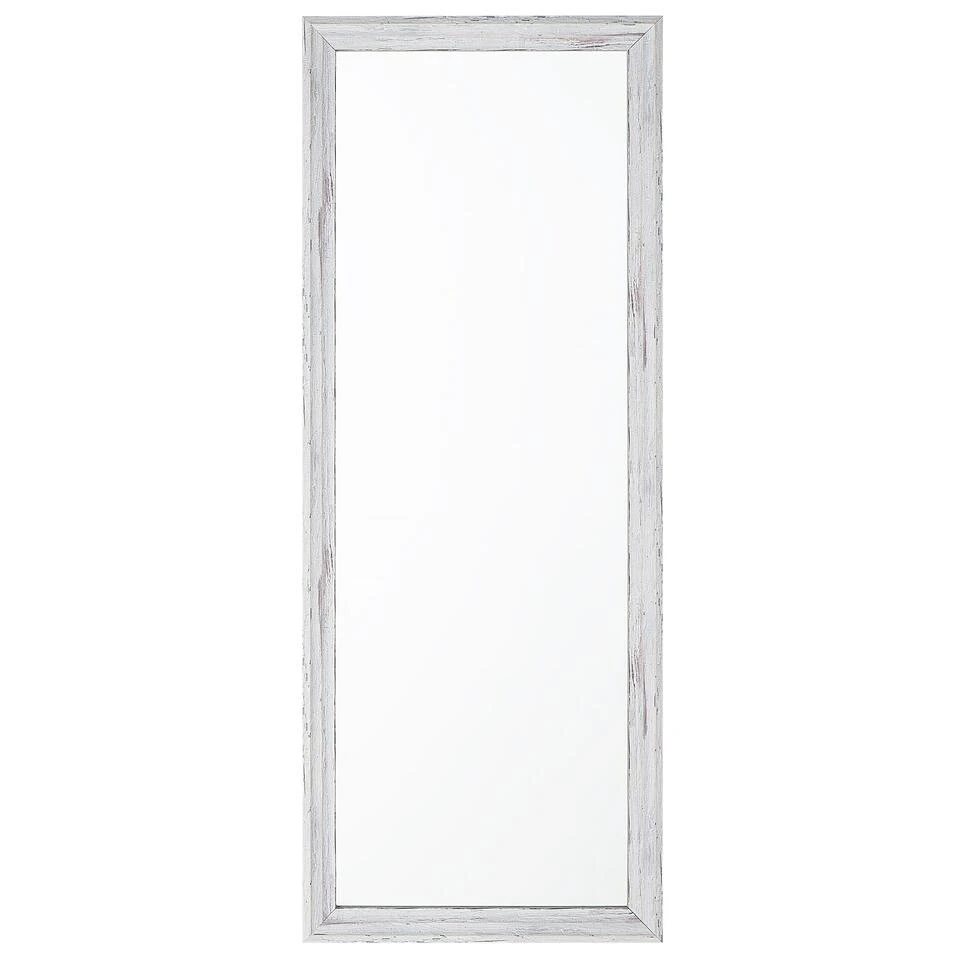 Beliani Wandspiegel BENON - Wit Synthetisch Materiaal Beliani Wandspiegel BENON - Wit Synthetisch Materiaal -Beliani 1898879451