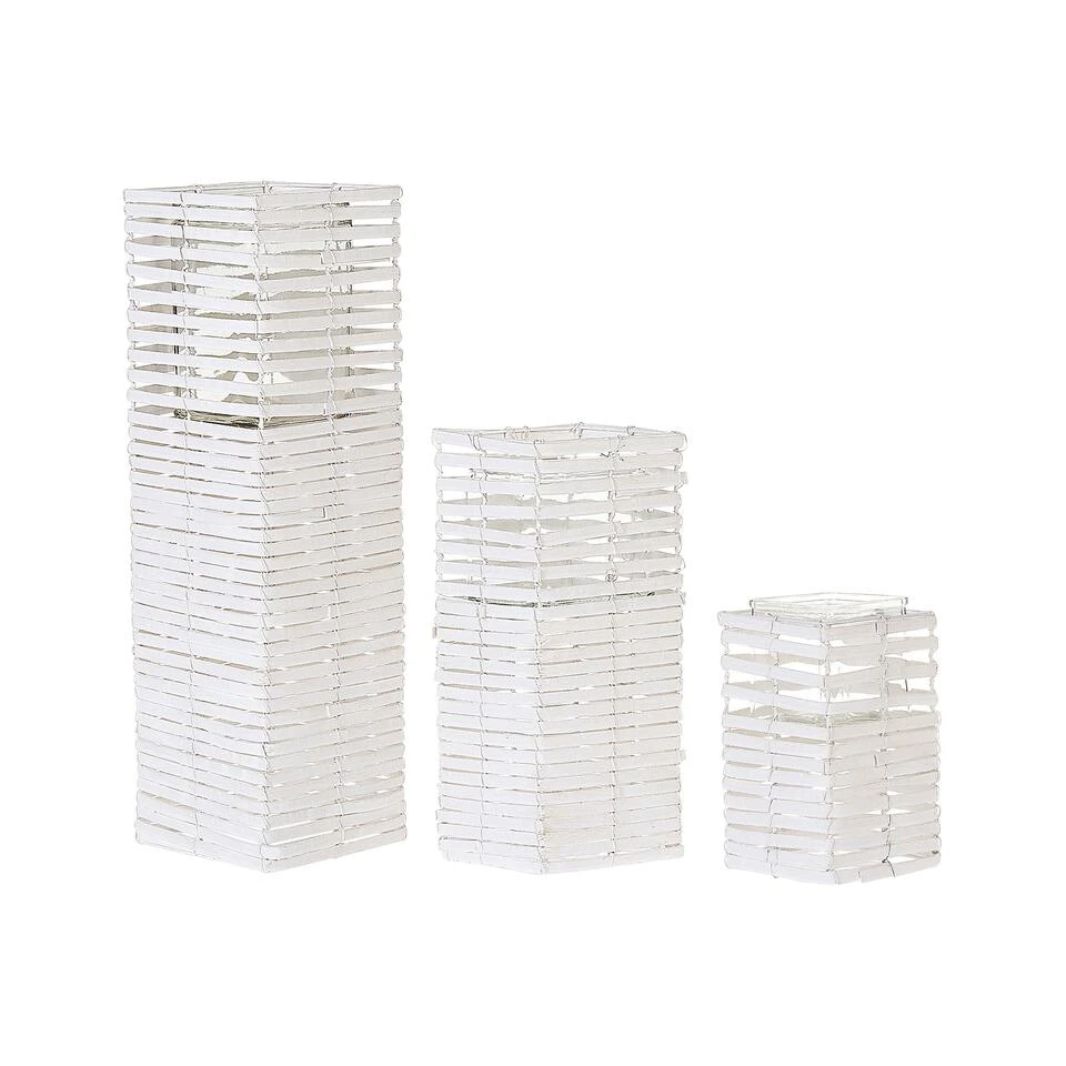 Beliani Kandelaar MAROLA - Wit Populierhout Beliani Kandelaar MAROLA - Wit Populierhout -Beliani 1994695708