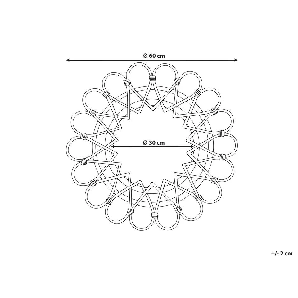 Beliani Wandspiegel BABAI - Zwart Rotan, Glas Beliani Wandspiegel BABAI - Zwart Rotan, Glas -Beliani 234567190a47481398a342020755ec3c