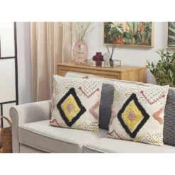 Beliani Sierkussen SOLANUM - Multicolor Katoen -Beliani 236adfc3dba7414faecd9e6ebf60d5e4