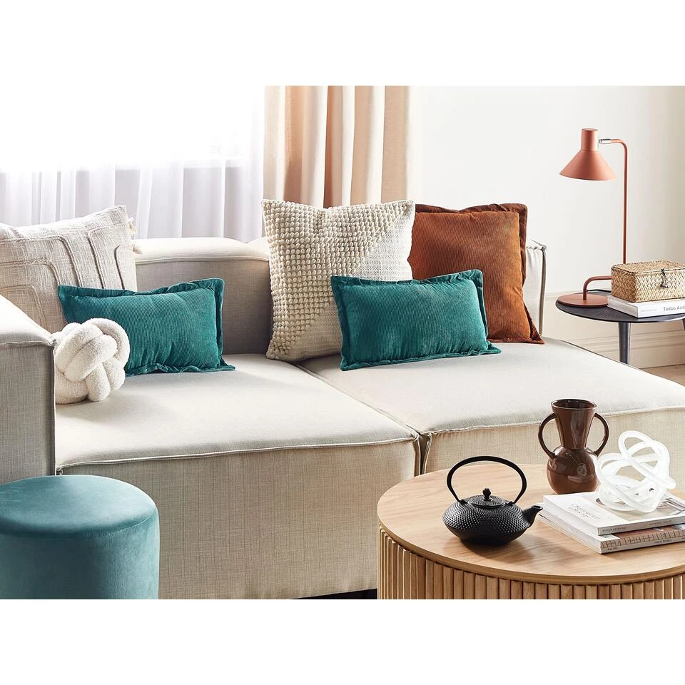 Beliani Sierkussen ZINNIA - Blauw Corduroy Beliani Sierkussen ZINNIA - Blauw Corduroy -Beliani 2abef1b217f347f4bfeca2b1b59b78af