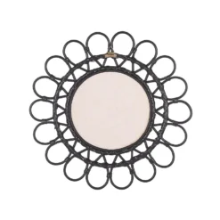Beliani Wandspiegel BABAI - Zwart Rotan, Glas 3 Beliani Wandspiegel BABAI - Zwart Rotan, Glas -Beliani 2abfba362af84c2d8bb398eaef91c379