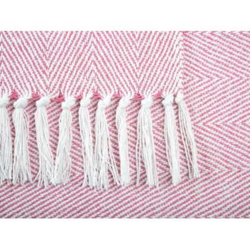 Beliani Plaid TANGIER - Roze Katoen Beliani Plaid TANGIER - Roze Katoen -Beliani 2bc26f2f7da945a4b54b8dd44cb4546e