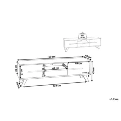 Beliani TV-kast FORESTER - Wit Mdf -Beliani 2d72120b5c0f49f89d075638e70a0c22