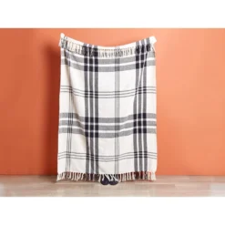 Beliani Plaid YUVALI - Wit Katoen -Beliani 3079e1fba608428a8fb84b0467d8357d