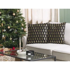 Beliani Sierkussen LEROY - Zwart Katoen -Beliani 37f2590b19204092aa4fcfd5cb5a6724