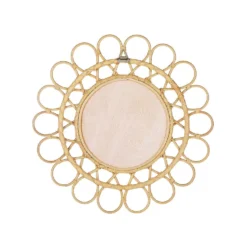 Beliani Wandspiegel BABAI - Beige Rotan, Glas -Beliani 38151c8a2cc74d008bad717a244eadfb