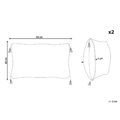 Beliani Sierkussen LIRIOPE - Zwart/Wit Polyester -Beliani 3a3b682591044d768319d489da12ae66