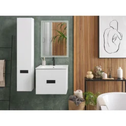 Beliani Badkamerkast Met Spiegel TUDELA - Wit Mdf -Beliani 453a87f21714458b9ab3a4bfcab1136b