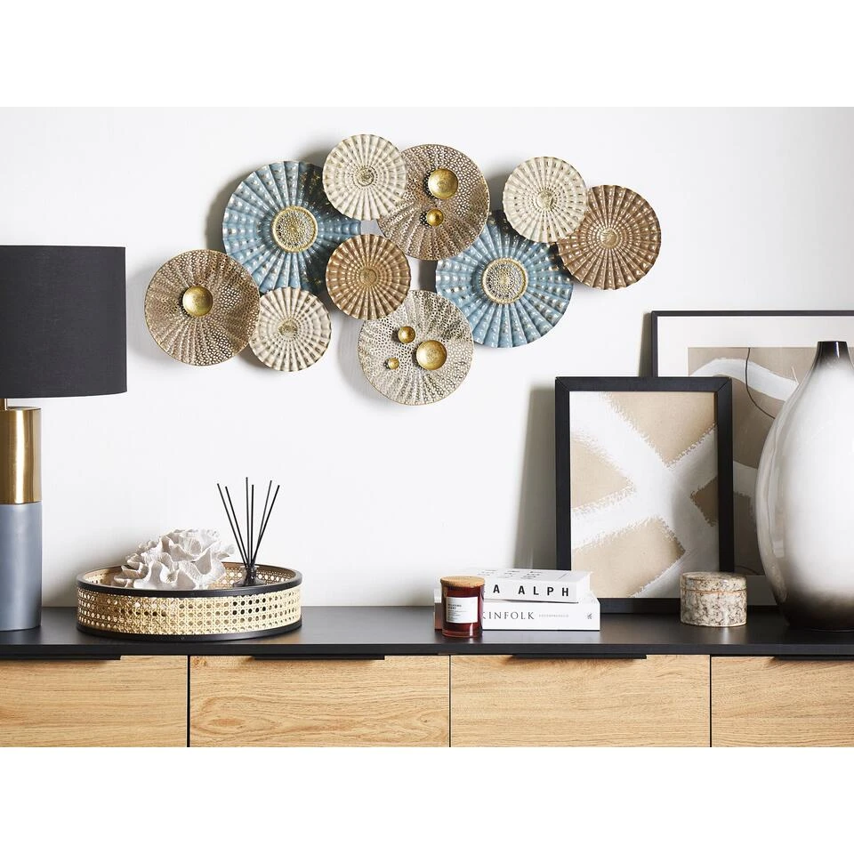 Beliani Wanddecoratie HASSIUM - Blauw Metaal Beliani Wanddecoratie HASSIUM - Blauw Metaal -Beliani 4b710b4e7ef44c9388fd7dade2daf101