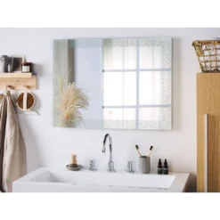 Beliani Badkamerspiegel NEXON - Zilver Glas -Beliani 50fd692575864648877cfc6e1d3a79b4