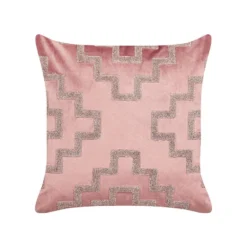 Beliani Sierkussen BAHIA - Roze Fluweel -Beliani 52abf391b5bb44f2b766ddc296403297