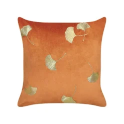 Beliani Sierkussen TULIP - Oranje Fluweel -Beliani 5b80377eee234d719937808535a18195