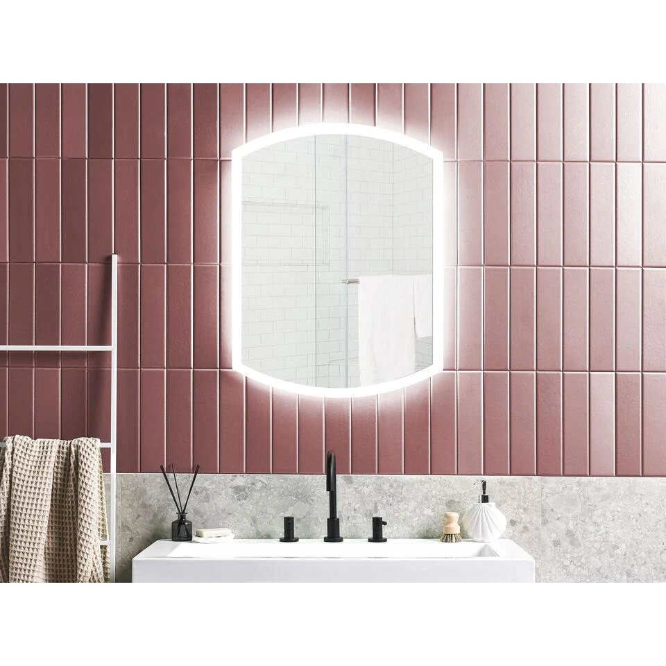 Beliani Badkamerspiegel BEZIERS - Zilver Glas Beliani Badkamerspiegel BEZIERS - Zilver Glas -Beliani 5d4ab4b43f7b468ca82b610f61da0dd8