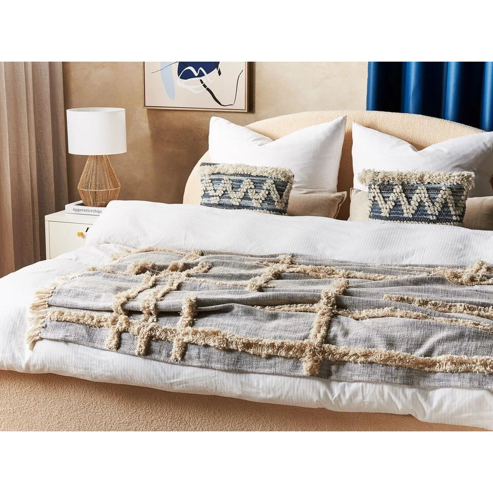 Beliani Plaid HOSPET - Beige Katoen Beliani Plaid HOSPET - Beige Katoen -Beliani 69d17a2546844e4eadcce7710e4d799e