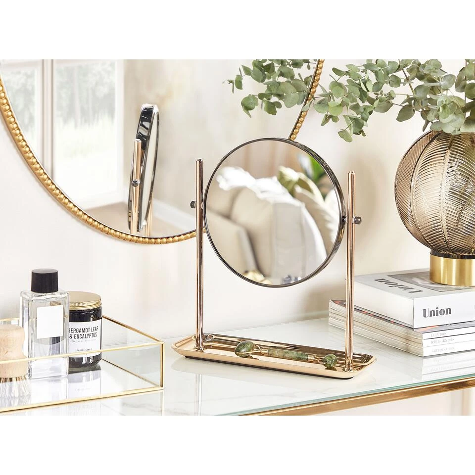Beliani Make-up Spiegel FINISTERE - Goud Ijzer, Glas Beliani Make-up Spiegel FINISTERE - Goud Ijzer, Glas -Beliani 6ef6f2e111d5456b81918def78d0b8cb