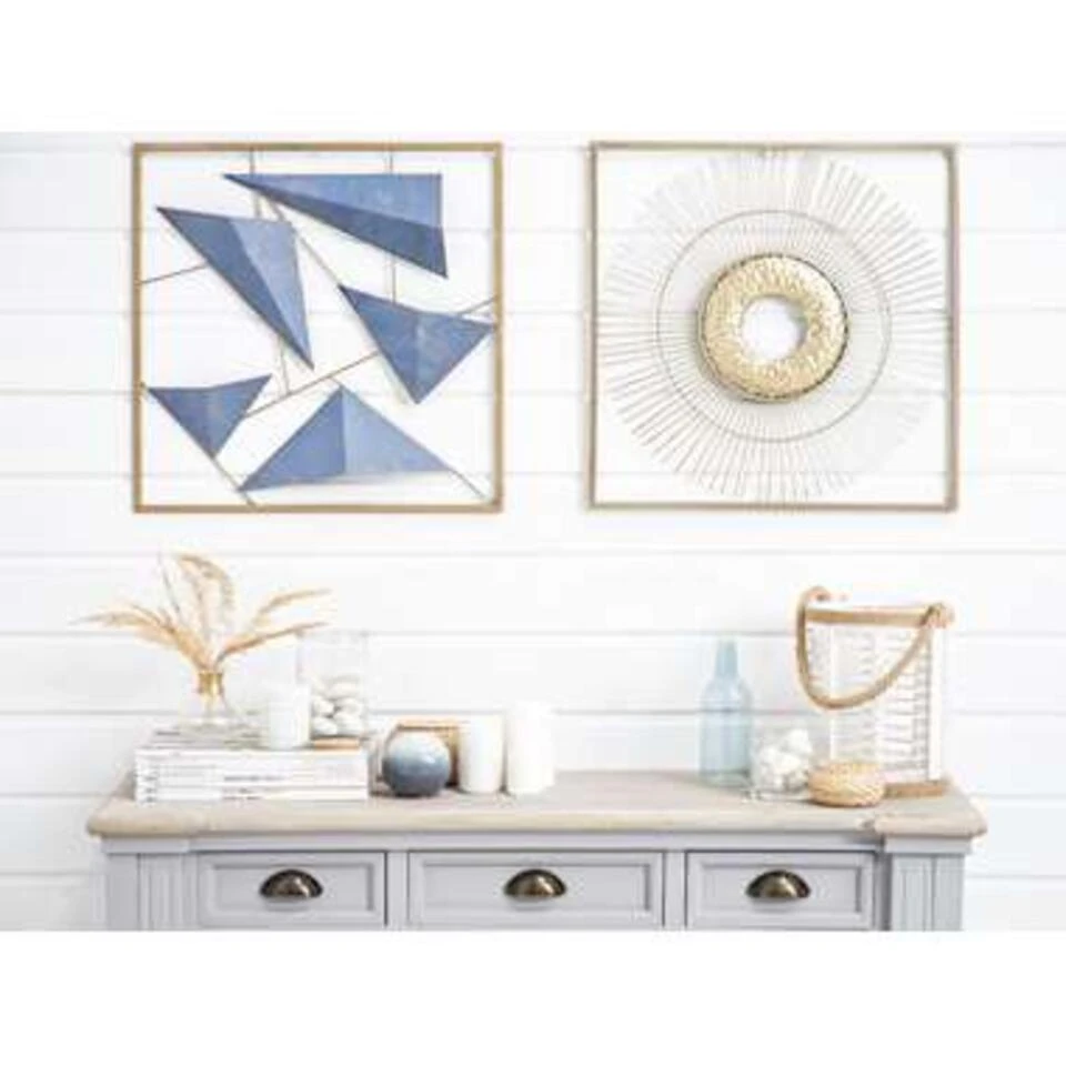 Beliani Wanddecoratie ZINC - Blauw Metaal Beliani Wanddecoratie ZINC - Blauw Metaal -Beliani 761dd62e55124a0e937a824626c04820
