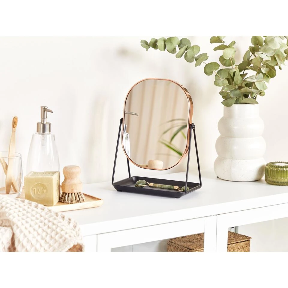 Beliani Make-up Spiegel CORREZE - Roségoud Metaal Beliani Make-up Spiegel CORREZE - Roségoud Metaal -Beliani 7bb4dd90428642dd90c220293e5103db