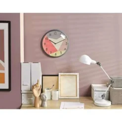 Beliani Wandklok DAVOS - Multicolor Glas -Beliani 7d2c75b7507041f78f73c56b0b19e7b6