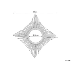 Beliani Wandspiegel MAJENE - Zwart Rotan -Beliani 7d8b11ecc36d4edcaaaa449e9dc1223d