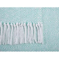 Beliani Plaid TANGIER - Groen Katoen -Beliani 837641ac451145d496009f665c1c8ca3