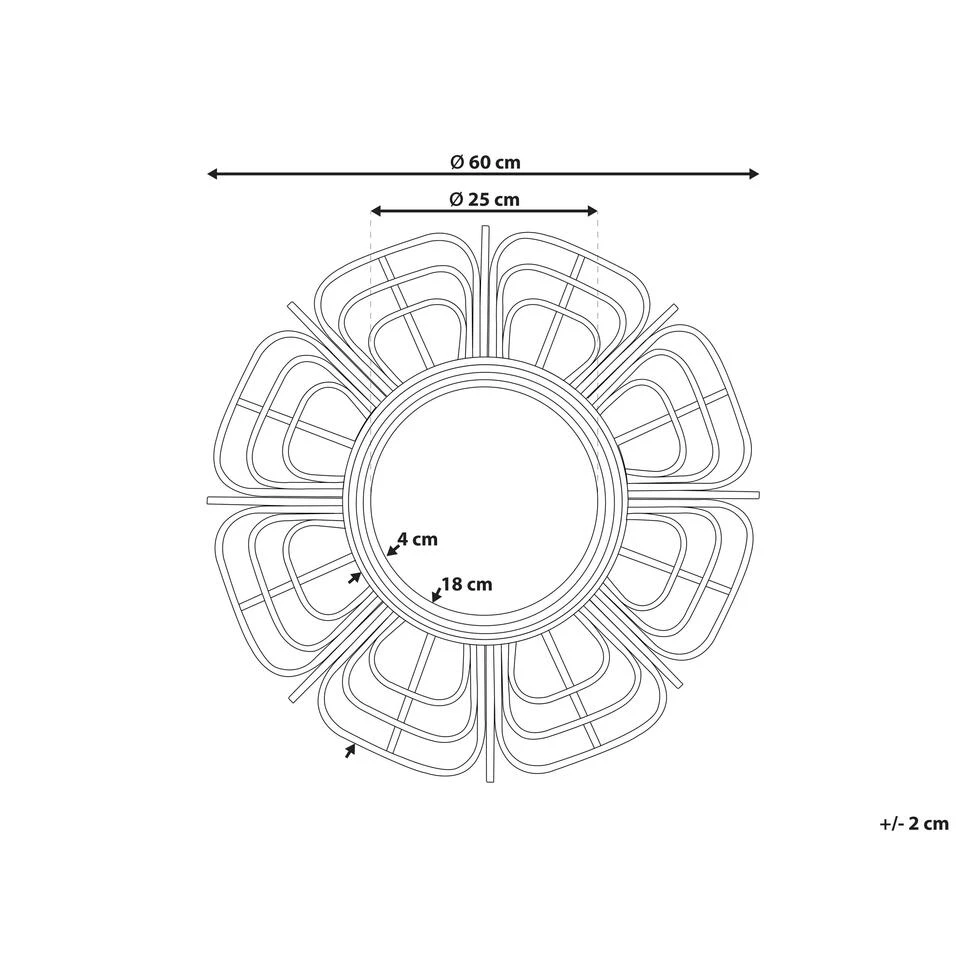 Beliani Wandspiegel PASAKU - Beige Rotan Beliani Wandspiegel PASAKU - Beige Rotan -Beliani 85e05b3bb7d44f1b87bf7fb44309ca93 1