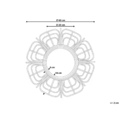 Beliani Wandspiegel PASAKU - Zwart Rotan -Beliani 85e05b3bb7d44f1b87bf7fb44309ca93
