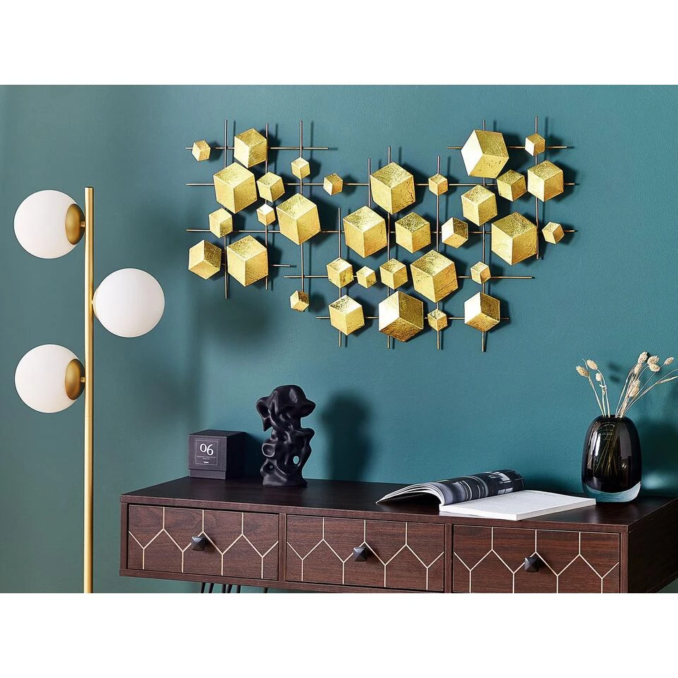 Beliani Wanddecoratie FLEROVIUM - Goud Ijzer Beliani Wanddecoratie FLEROVIUM - Goud Ijzer -Beliani 87a15ecfa433484dbed959e1b14ed61e