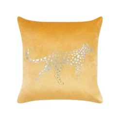 Beliani Sierkussen MARULA - Geel Fluweel -Beliani 89c967d0bba341fcb01ec09d70686f84