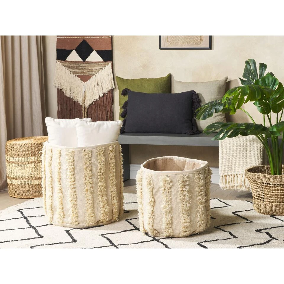 Beliani Mand KAKKI - Beige Katoen Beliani Mand KAKKI - Beige Katoen -Beliani 93e14ddde9e84958ac279cc4217cef71