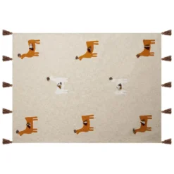 Beliani Plaid KHANDWA - Beige Katoen -Beliani 98c9cc45ccd24714b3b8c378681f1215