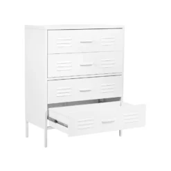 Beliani Commode ENAGO - Wit Staal -Beliani a065442b1d7e4acf9f0861f9f49c050c
