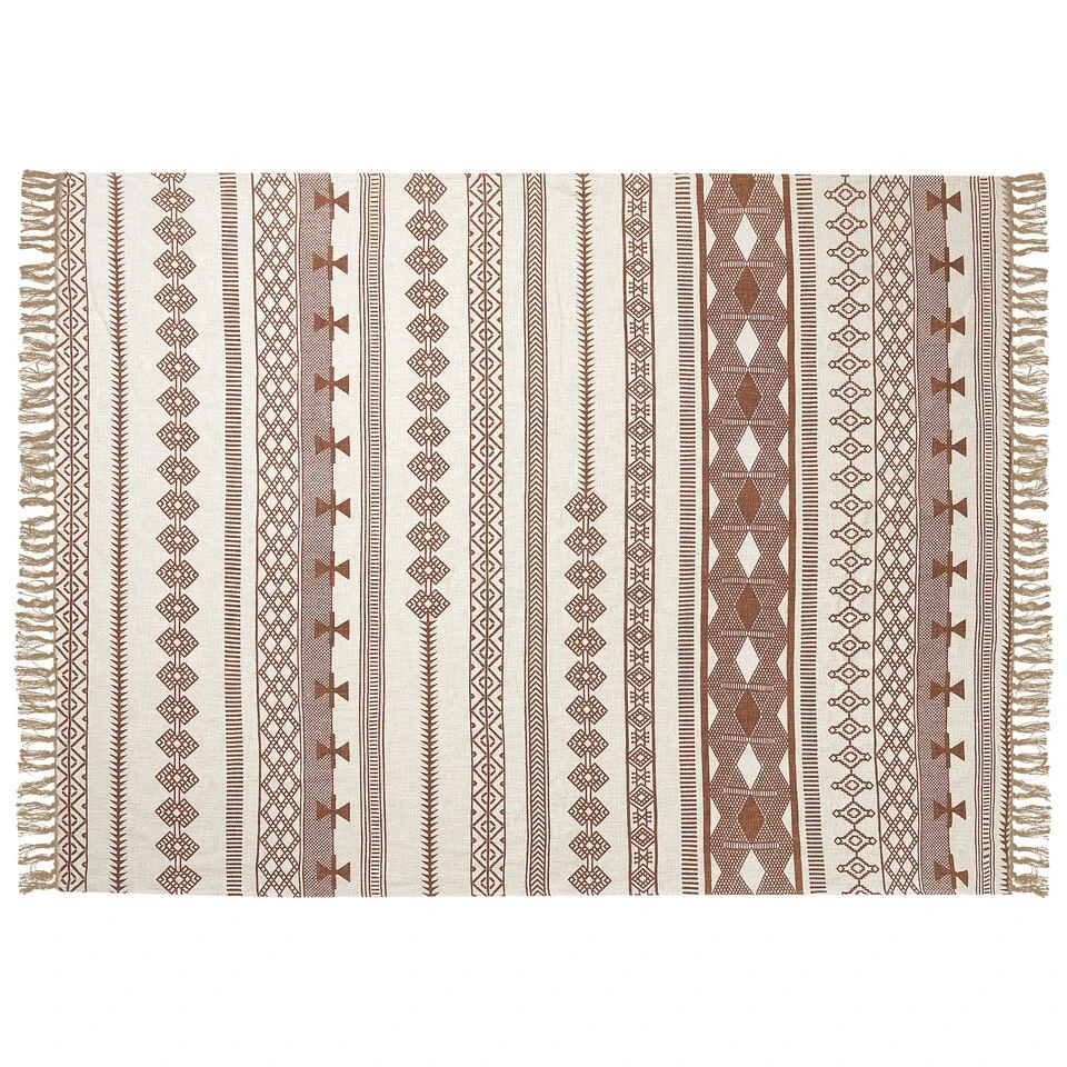 Beliani Plaid JORHAT - Beige Katoen Beliani Plaid JORHAT - Beige Katoen -Beliani b8ac60d6523b401fb2430856c7cac60d